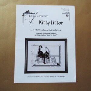 Calico Crossroads Linda Connors Cross Stitch Kitty Litter Black Cat Pattern